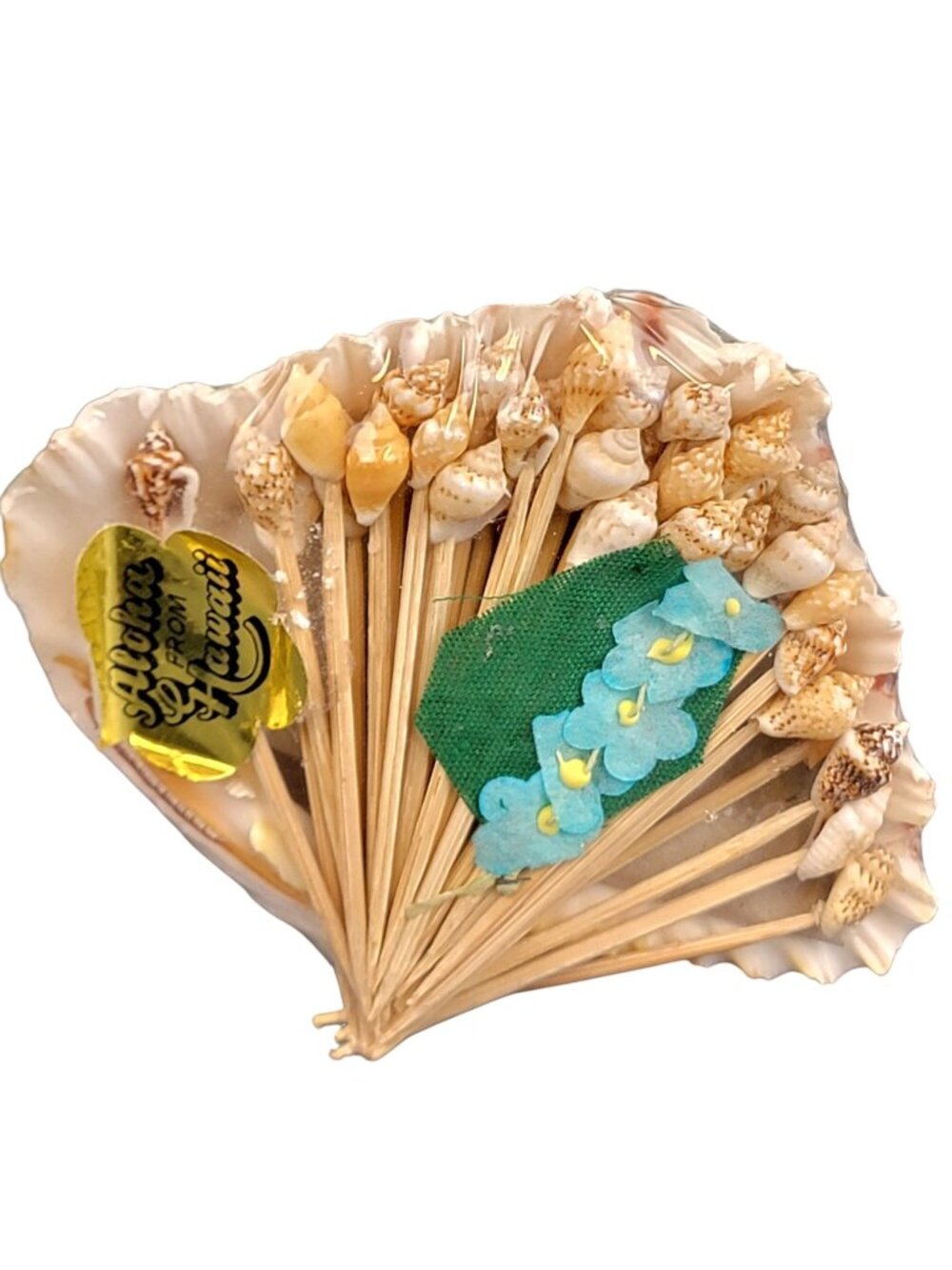Vintage 80s Appetizer Toothpick Cocktail Picks Seashell Beach Hawaii Souvenir